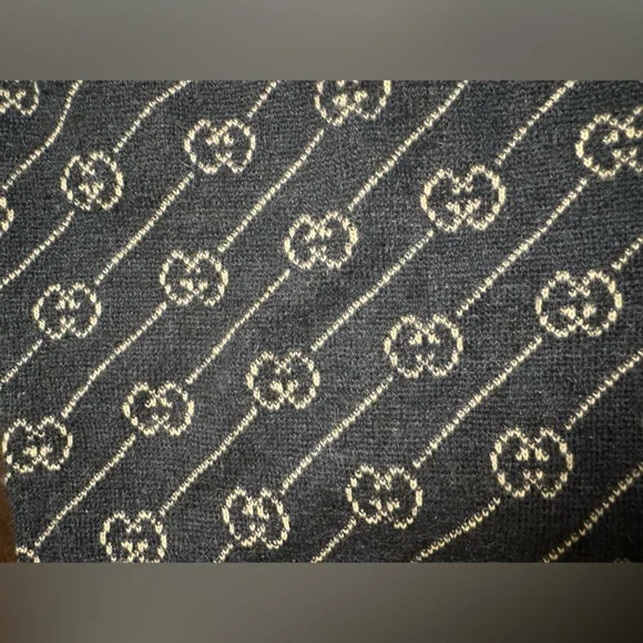 New Authentic Gucci GG Logo Dog Wool Sweater Vest Blue - Picture 3 of 16